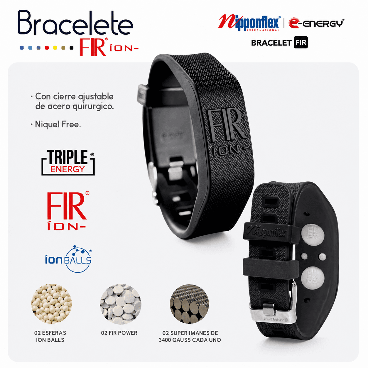 Brazalete Triple Energy Negro